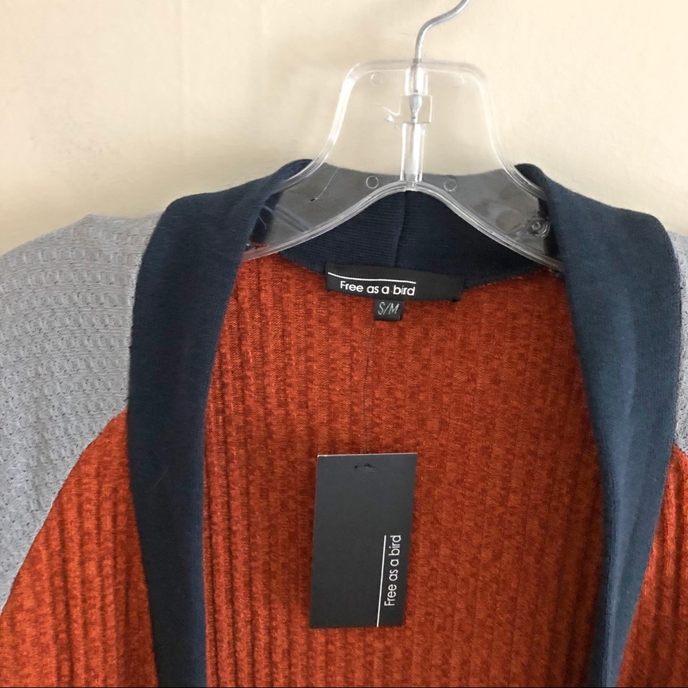FREE AS A BIRD navy color block duster cardigan - Picture 8 of 12